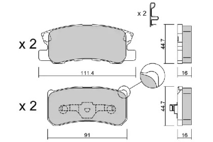 Комплект тормозных колодок (AISIN: BPMI-2002)